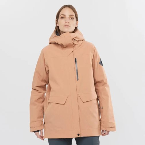 Apricot Salomon Stance Cargo Insulated Hooded Women's Ski Jackets | IE YB5876